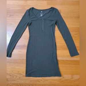So green quarter zip dress